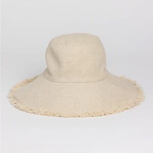 Hat Attack Fringed Canvas Packable Sun Hat Natural Beige Women's One Size
